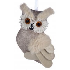 Χριστουγεννιάτικη Λούτρινη Κουκουβάγια Καφέ (15cm)